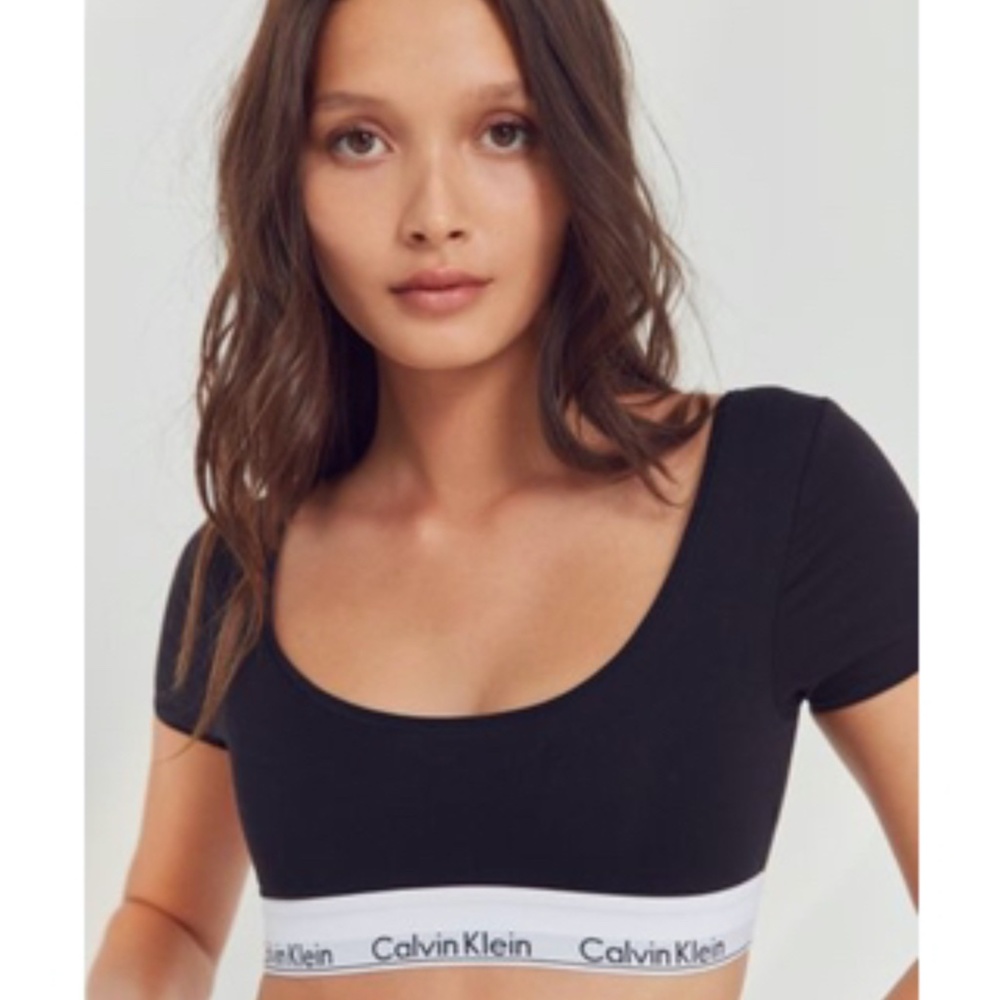 Calvin Klein rare short sleeve bra top